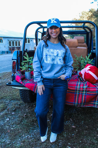 Fun & Festive Kentucky Graphic Sweatshirt • Heather Grey