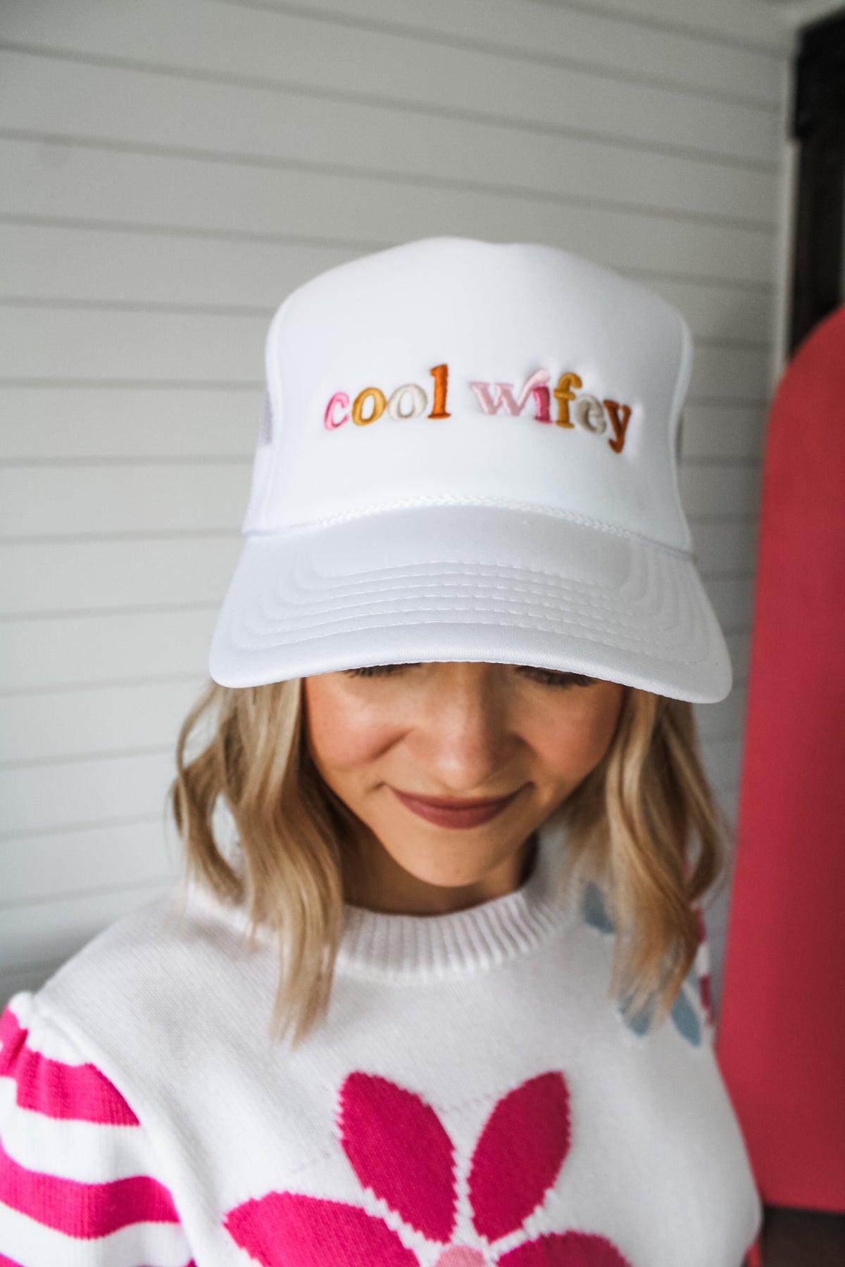 Cool Wifey Trucker Hat • White
