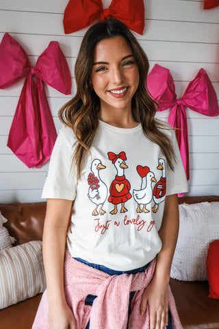 Just A Lovely Goose Graphic Tee • Cream