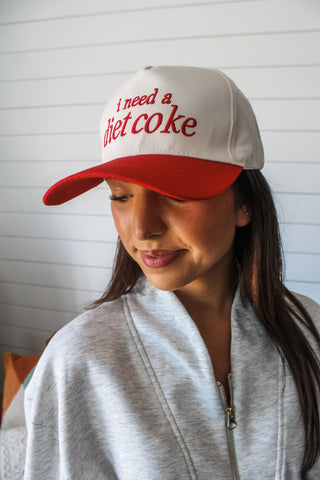 I Need A Diet Coke Trucker Hat • Red