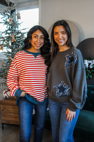 Star Of Night Patchwork Sweater • Grey - FINAL SALE