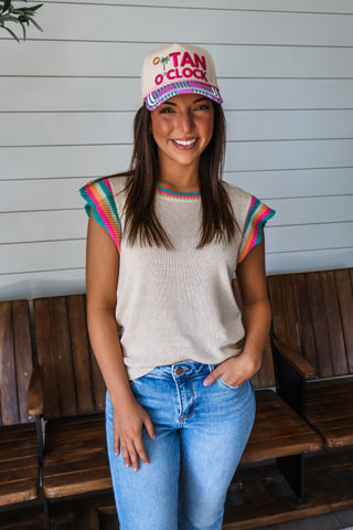 Rainbow Stripes Knit Top • Multi