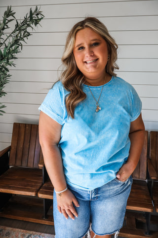 The Sunwashed Tee • Sky Blue - PLUS