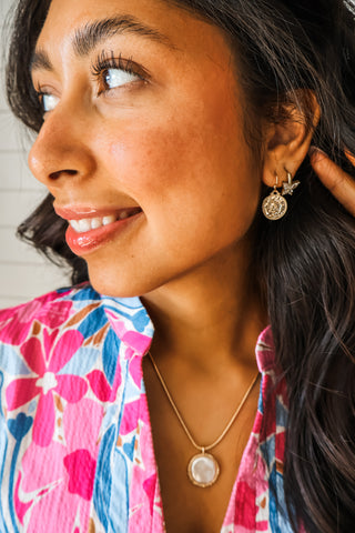 Coin Charm Earrings • Gold