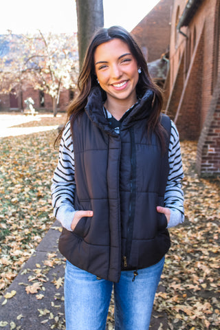 Classic Christmas Puffer Vest • Black