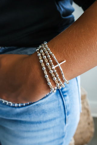 Power Of Prayer Cross Bracelet • Silver Mix