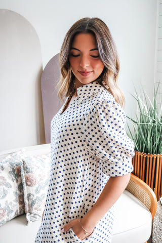 A Dotted Statement • Cream/Navy