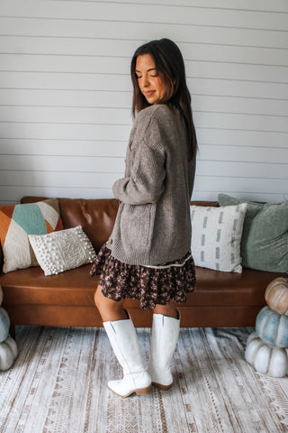 Crisp Air Cardigan Sweater • Taupe