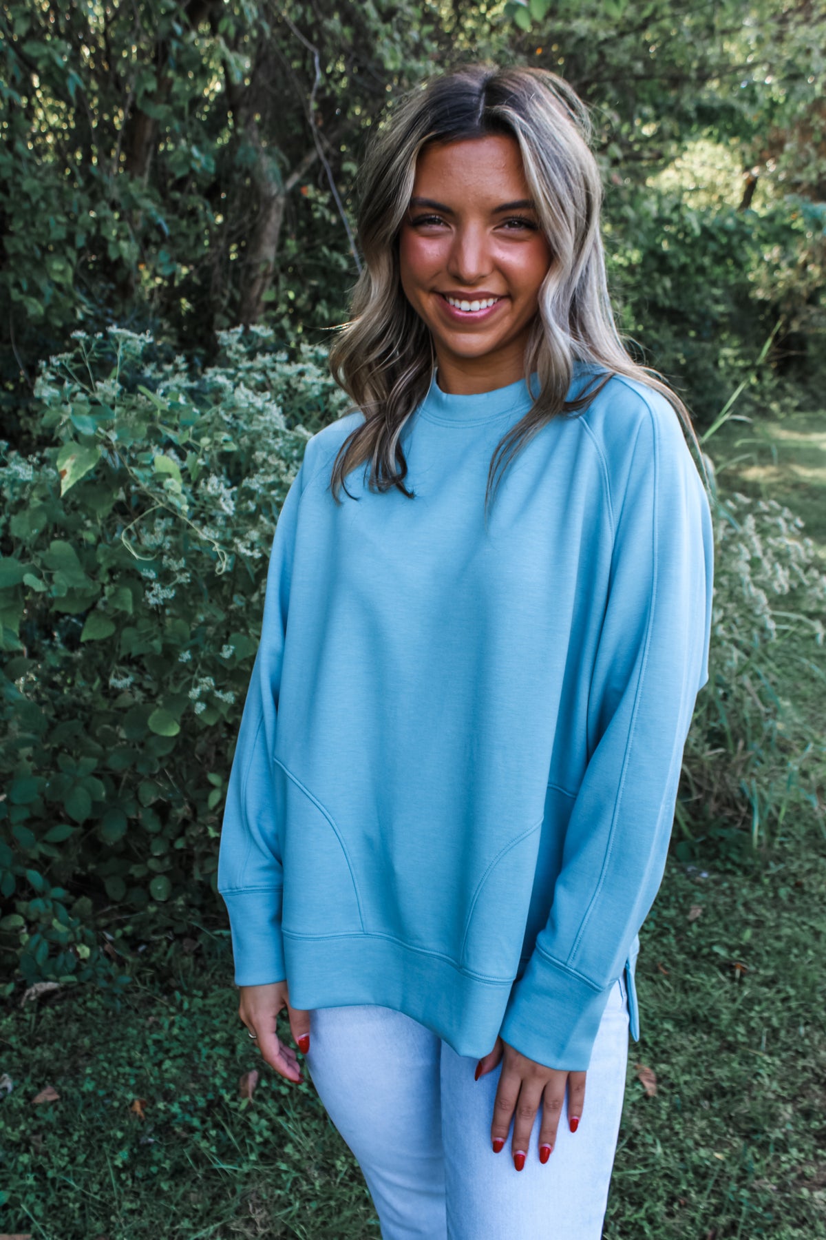 Easy Does It Pullover • Seafoam