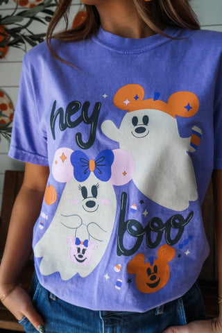 Hey Boo Graphic Tee • Purple