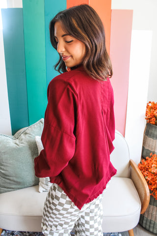 Western Edge Button Down • Burgundy