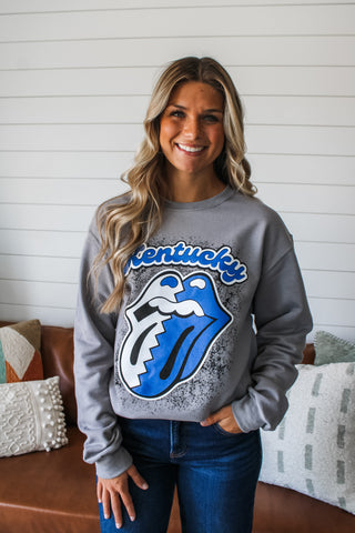 Rock On Kentucky Graphic Sweatshirt • Grey