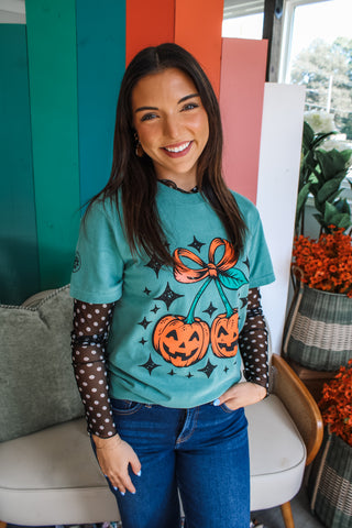 Pretty In Polka Dots Mesh Top • Black