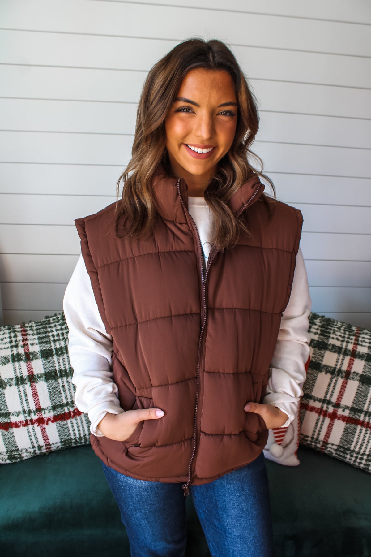 Winter Warmth Puffer Vest • Chocolate