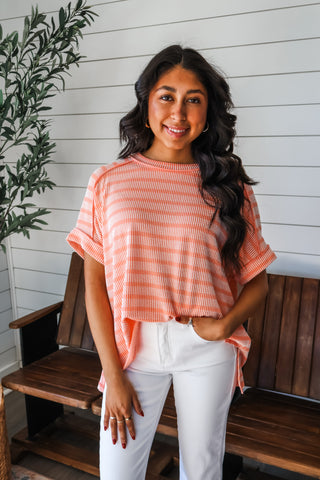Color Crush Stripes • Bright Peach