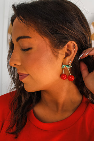 Cherry To My Cola Earrings • Red