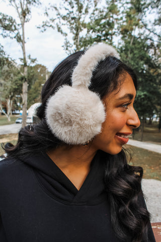 Cozy & Chill Faux Fur Earmuff • Beige