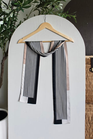 Stylish Stripes Narrow Scarf • Ivory Multi