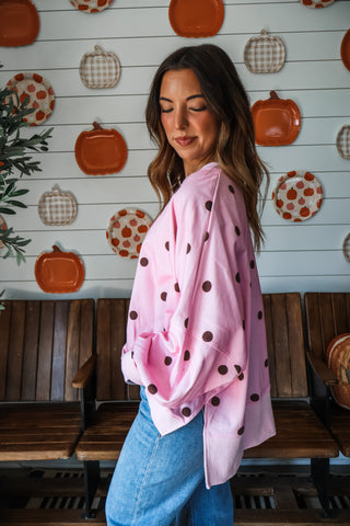 Pick A Spot Pullover • Pink/Brown
