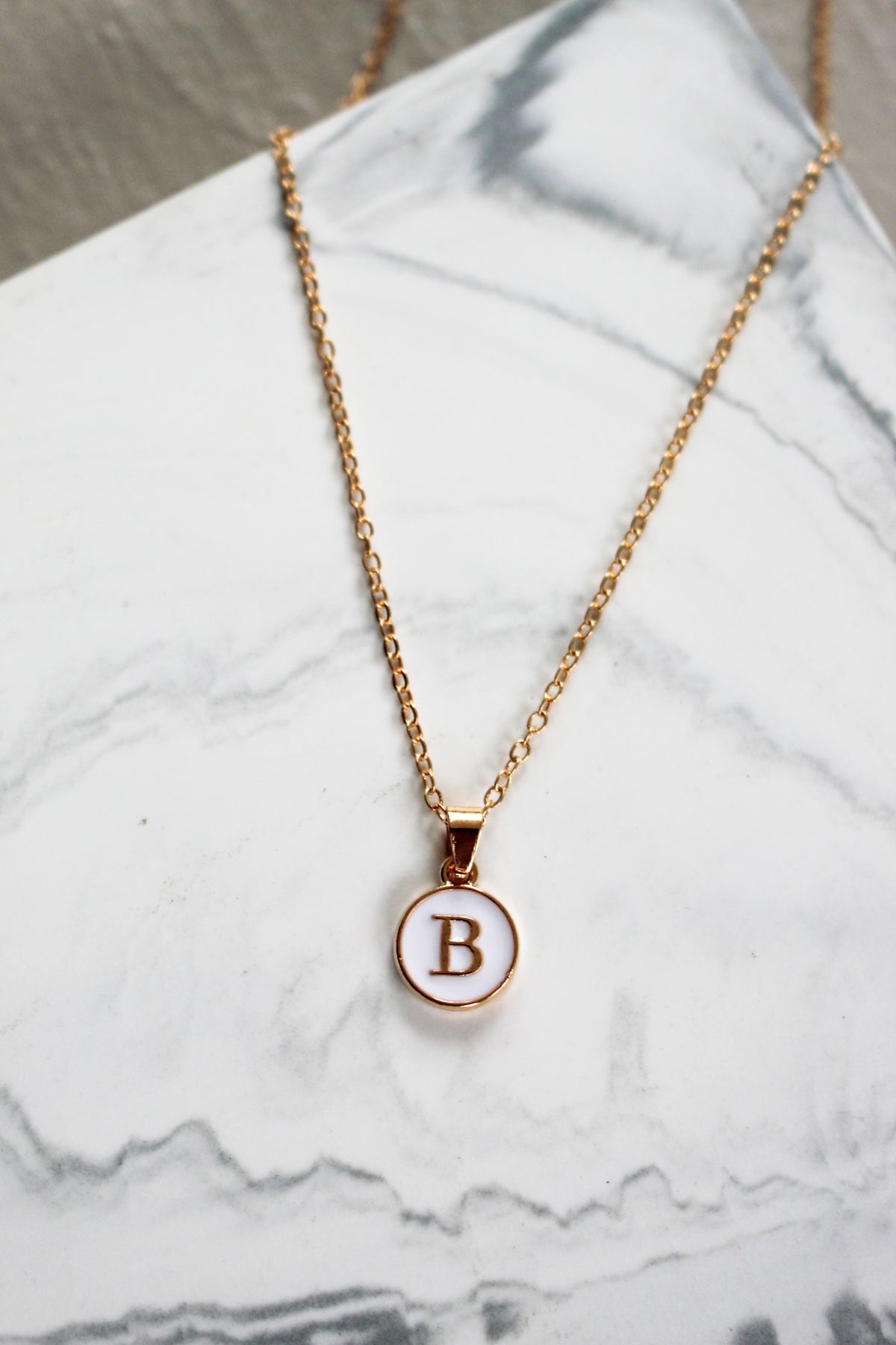 Forever Yours Initial Necklace • B