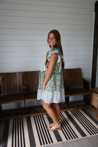Fall Frenzy 28 • Dots & Stripes Ruffle Dress - FINAL SALE