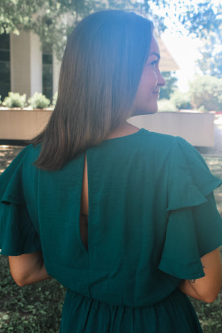 Look Your Best Romper • Emerald - FINAL SALE