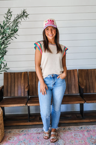 Rainbow Stripes Knit Top • Multi