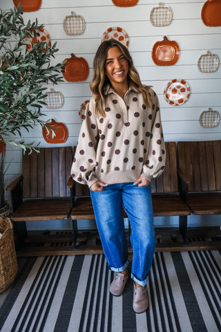 Lola Dotted Pullover • Tan