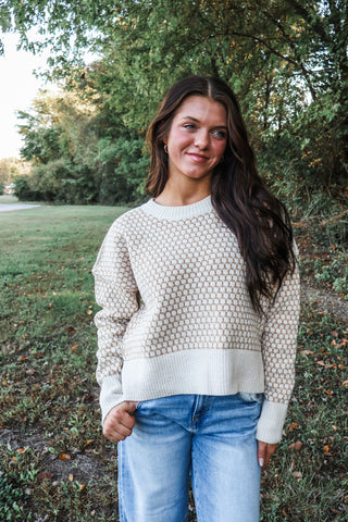 Sadie Geometric Sweater • Ivory