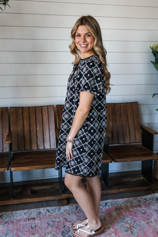 Enchanted Beauty Embroidered Dress • Black