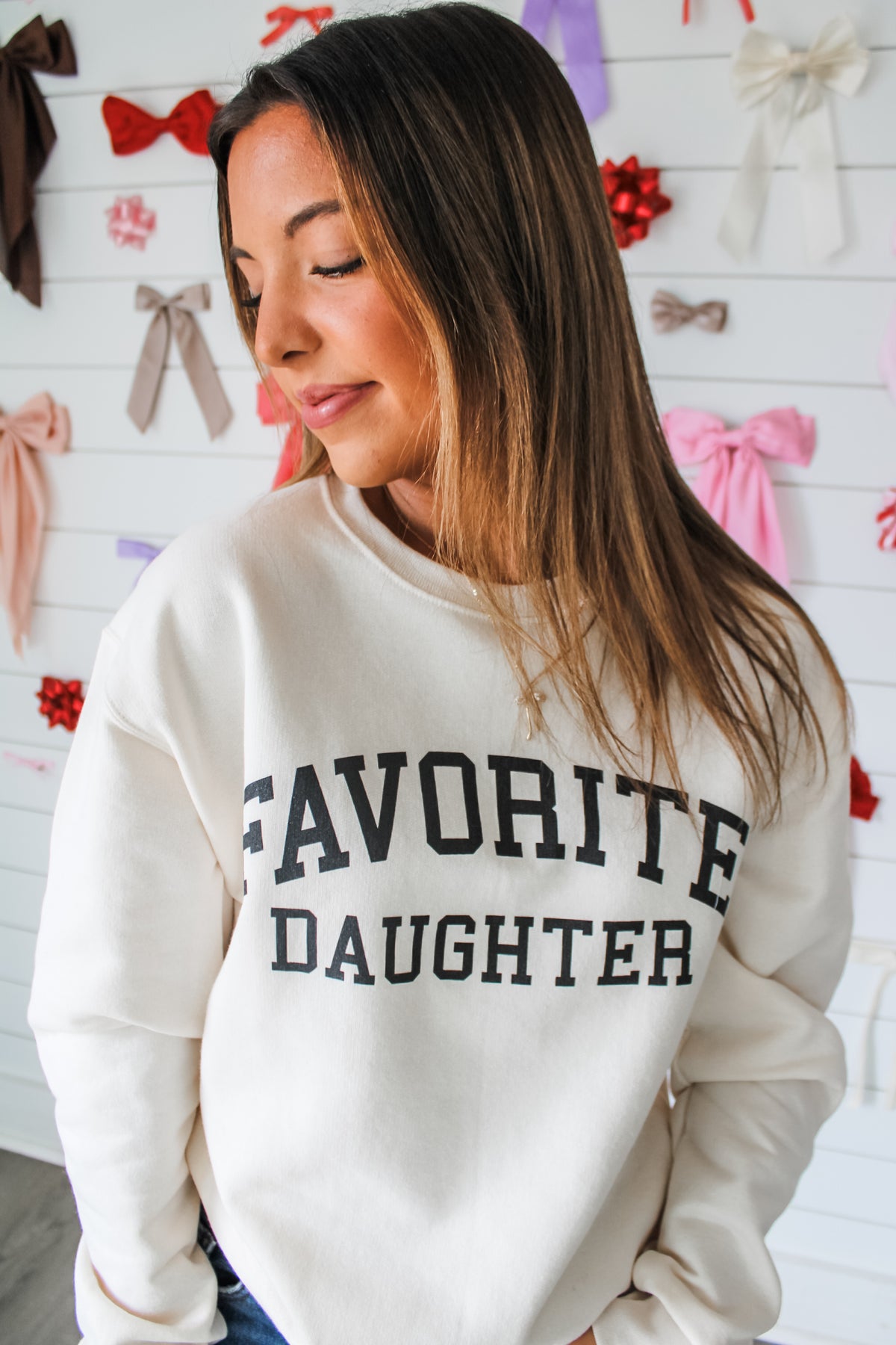 Favorite Daughter Graphic Sweatshirt • Cream/Black