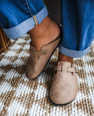 Bowen Buckle Clog • Taupe