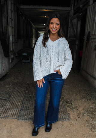 Cozy Are We Chenille Hoodie • Cream