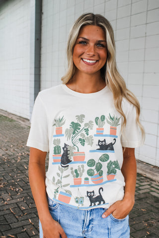 Purr-fectly Planted Graphic Tee • Cream