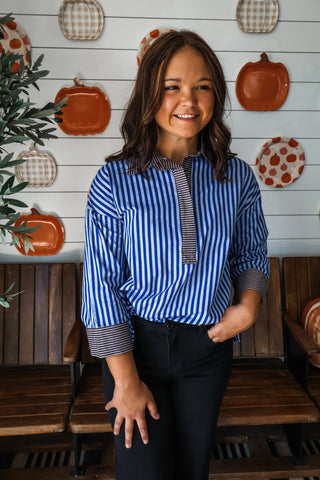 Stripe This Way • Brown/Blue