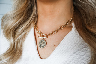 Classic Coin Toggle Necklace • Gold