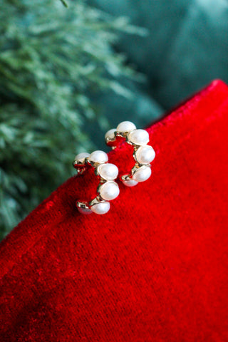 Classic Celebration Hoop Earrings • Pearl