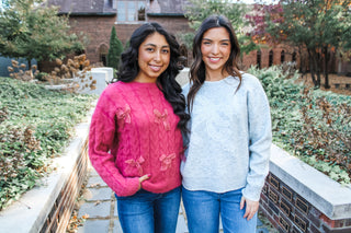 Warmest Wishes Bow Sweater • Berry - FINAL SALE