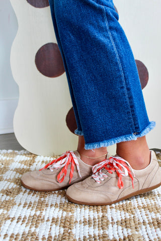 Double Play Lace-Up Sneaker • Light Mocha