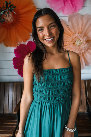 Forever Summer Smocked Midi • Emerald