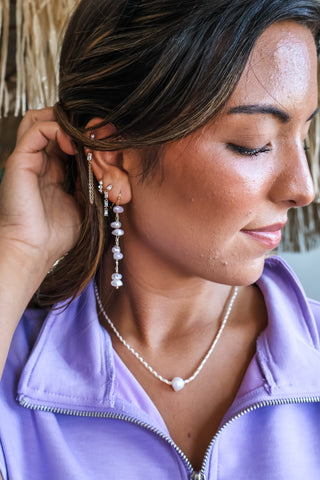 Pearl Paradise Dangle Earrings • Gold