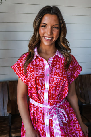 Garden Party Shirtdress • Red Floral - FINAL SALE