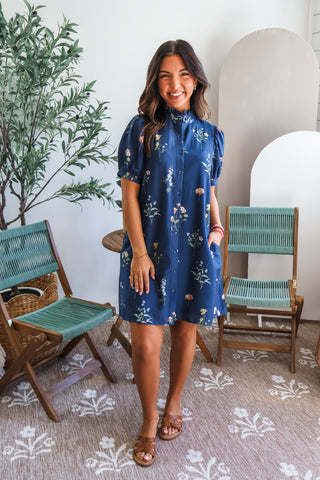 Secret Garden Shirtdress • Navy Floral
