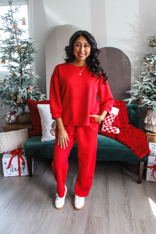 Merry & Bright Pant Set • Classic Red