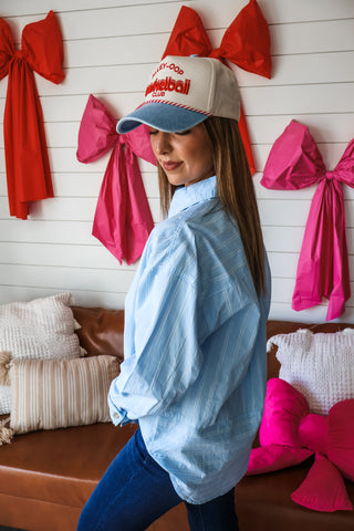 The Striped Poplin Shirt • Blue - FINAL SALE