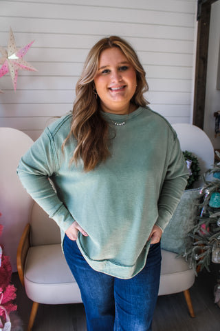 Good Tidings Pullover • Sage - PLUS