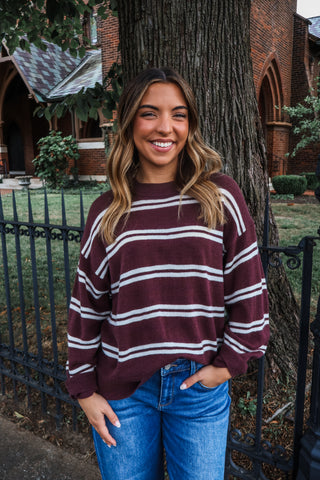 Storyteller Striped Sweater • Espresso