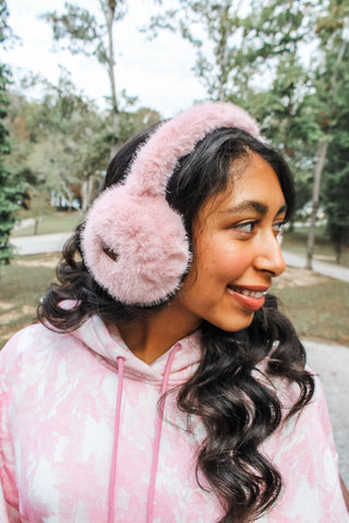 Cozy & Chill Faux Fur Earmuff • Rose