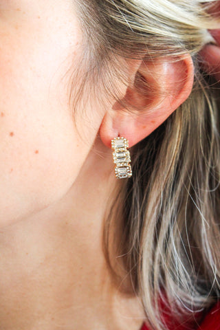 Dazzle & Delight Hoop Earrings • Gold