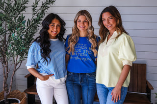 He Leads Me Beside Still Waters Graphic Tee • Blue